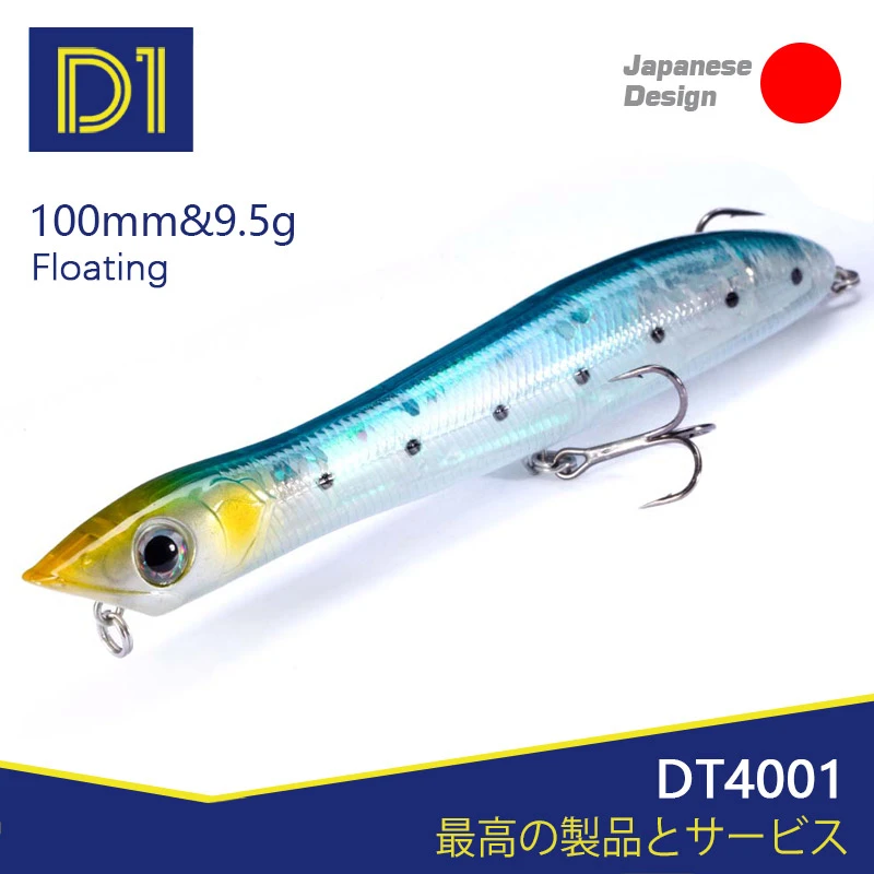 D1 popper&pencil fishing lure 100mm/140mm Snake head floating wobblers High-quality artificial hard bait fishing tackle 2021