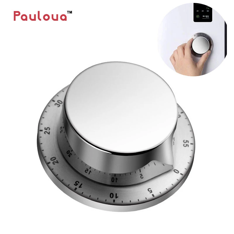 Magnetic Kitchen Timer Mechanical Alarm Clock Timer Retro Stainless Steel Time Cooking Food Tools Home Countdown Gadget Timer