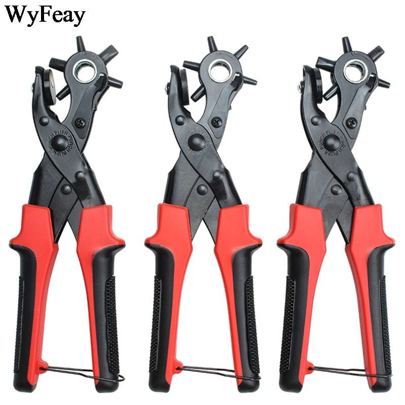 Punching Revolving Leather Punch Plier Punch Hole Tool Puncher for Belts Saddle Watch Bands Strap Shoe Fabric Paper Leathercraft