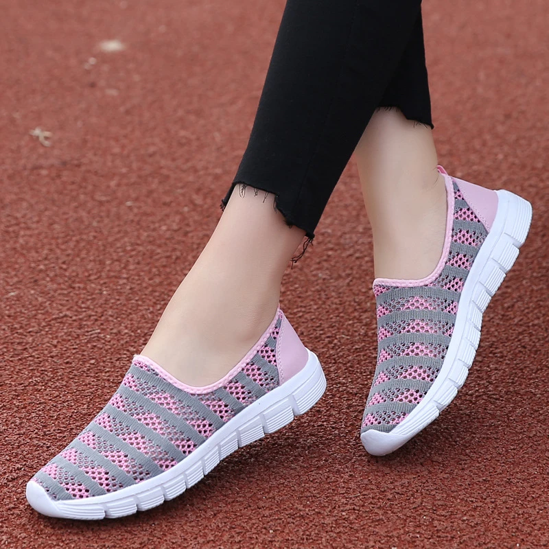 Summer women shoes women Breathable Mesh sneakers shoes ballet flats ladies slip on flats loafers shoes Plus size rgt