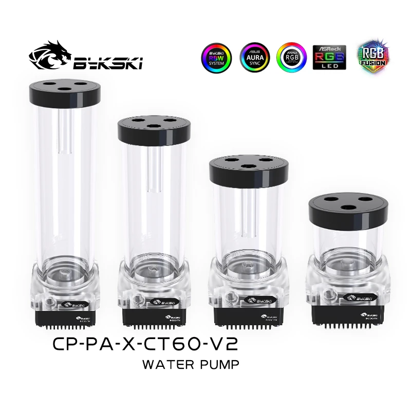 Bykski AIO DDC Combo Pump+Reservoir Maximum 3800RPM / Flow Lift 3m / 300L/H Water Cooling Cylinder Tank Length 60/100/150/200mm