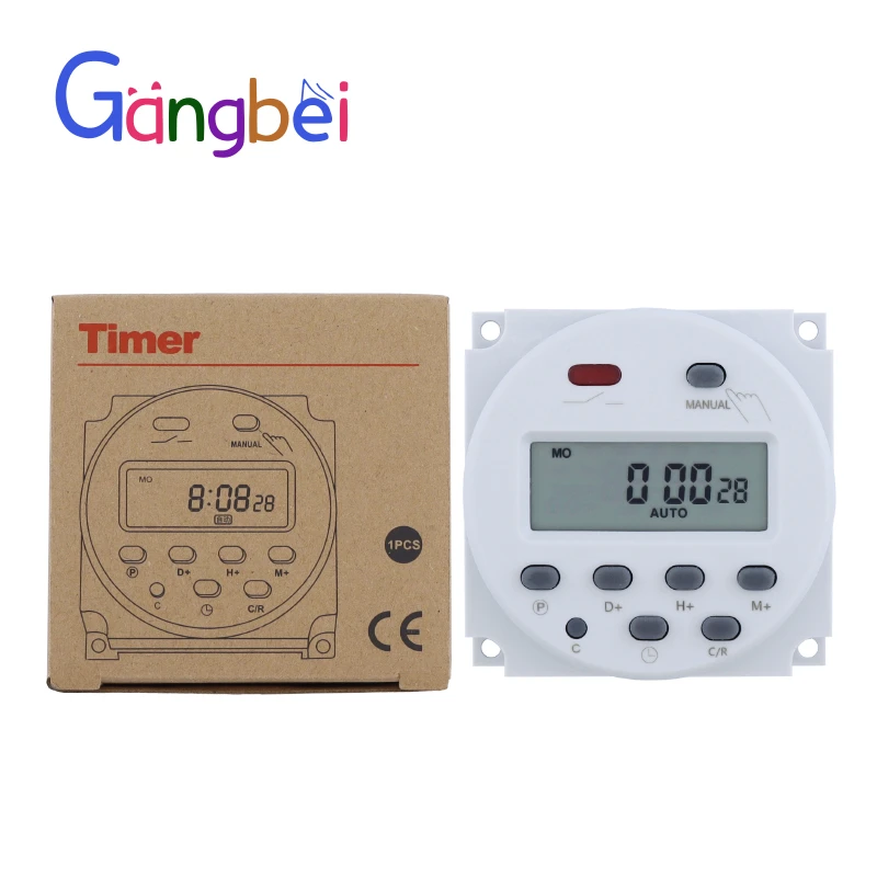 timer 220V 110V 24V 12V CN101A Digital LCD Power Timer Programmable Time Switch Relay 16A  CN101