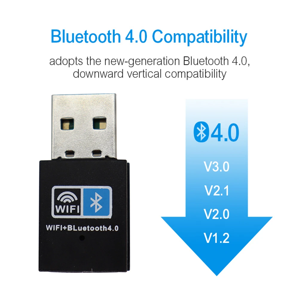 150Mbps WiFi Bluetooth Wireless Adapter USB Adapter 2.4G Bluetooth V4.0 Dongle Network Card RTL8723BU for Desktop Laptop PC