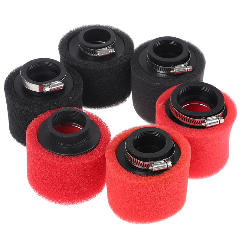 Black and Red Straight Neck Foam Air Filter 35mm 38mm 42mm 45mm 48mm Sponge Cleaner Moped Scooter Dirt Pit Bike Motorcycle