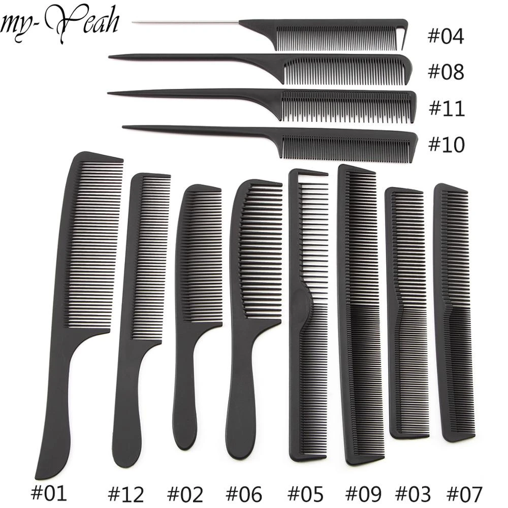 12 Style Anti-static Hairdressing Combs Tangled Straight Hair Brushes Girls Ponytail Comb Pro Salon Hair Care Styling Tool