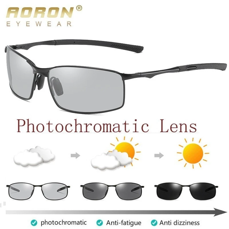 AORON Polarized Photochromic Sunglasses Mens Transition Lens Driving Glasses Male Driver Safty Goggles Oculos Gafas De Sol