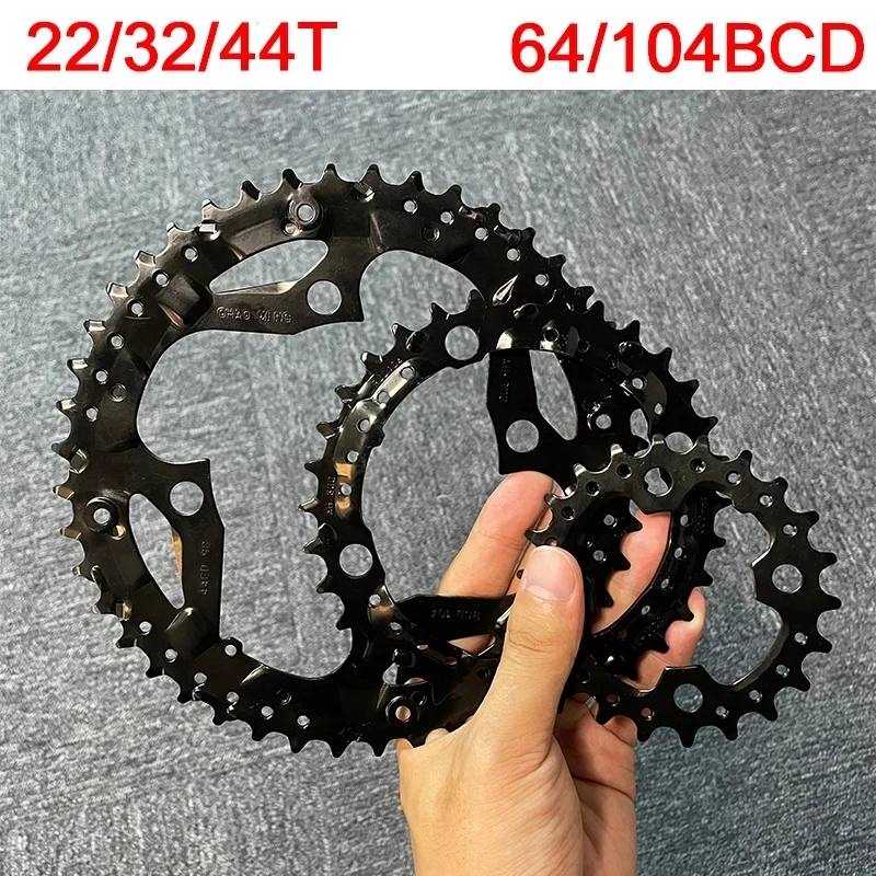 64/104 BCD MTB Chainring 3*9S 22T 32T 44T Bicycle Triple Chainring Durable Mountain Bike Chainwheel Bike Crankset Part