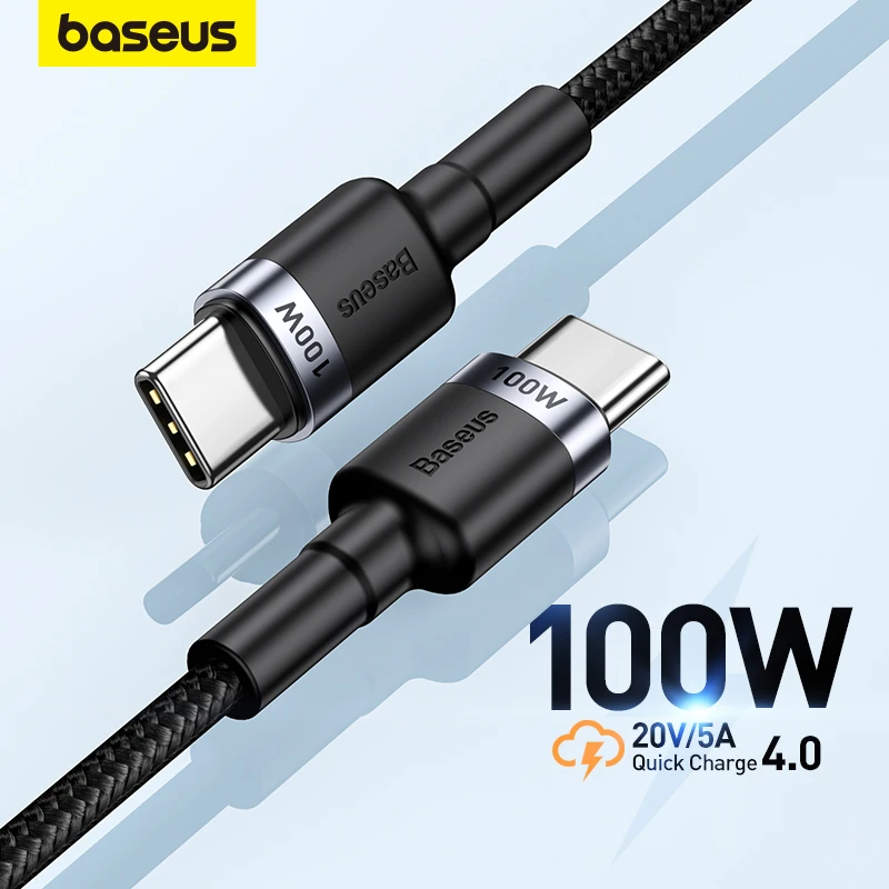 Baseus 100W USB C To USB Type C Cable USBC PD Fast Charger Cord USB-C Type-c Cable For Xiaomi mi 10 Pro Samsung S20 Macbook Pro