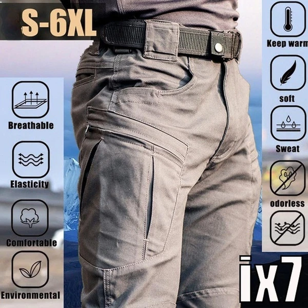 City Tactical Cargo Pants Men Outdoor Hiking Camping Multi Pocket Military Army Trousers Casual Breathable Waterproof Sweatpants