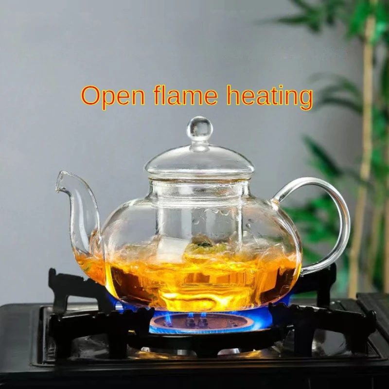 High quality Heat Resistant Glass Flower Tea Pot,Practical Bottle Flower TeaCup Glass Teapot with Infuser Tea Leaf Herbal Coffee