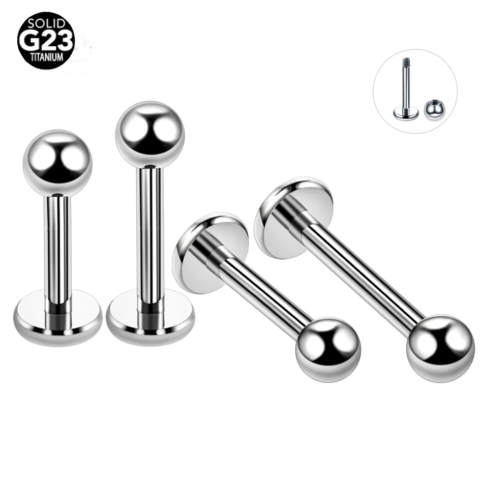 50Pcs/lot G23 Titanium Labret Piercing Morne 3mm Ball Lip Ring Monroe Ear Cartilage Earring Piercing Body Jewelry Piercing 16G
