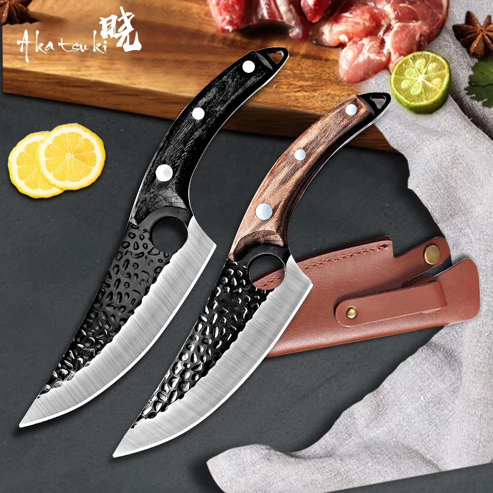 Hunting knife Stainless Steel Kitchen Knife Full-Tang Forged Fishing Butcher Boning Meat Cleaver Outdoor Hunting Cooking Cutter