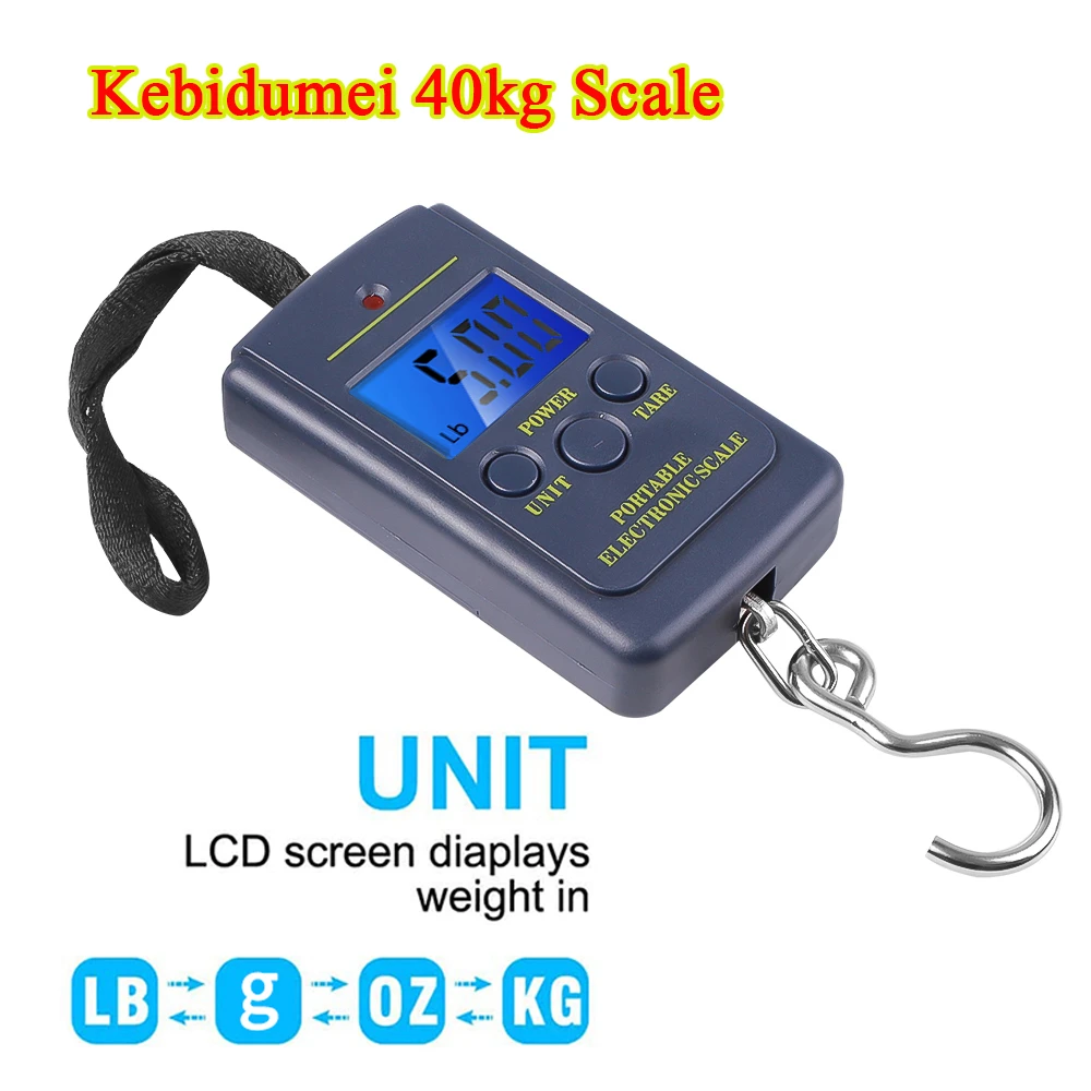 New Durable Pocket Scale 20g-40Kg Digital Electric Hanging Luggage Fishing Weight Scale, LCD Display