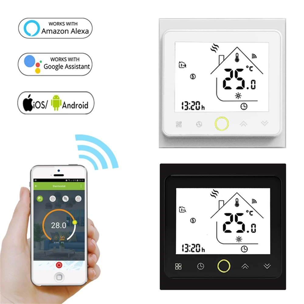 95~250V WiFi Smart Thermostat Temperature Controller for Water Electric Floor Heating Gas Boiler Works With Alexa Google Home