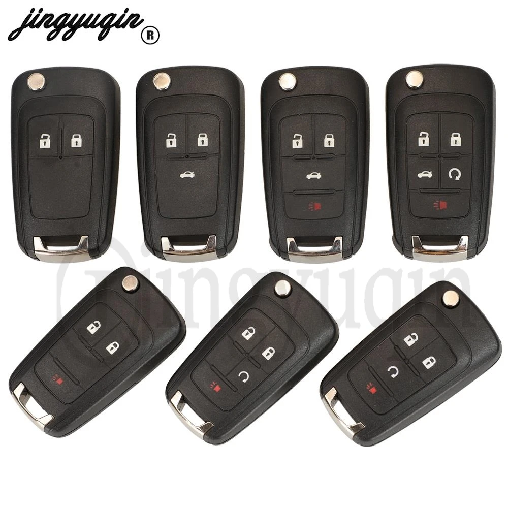 jingyuqin 2/3/4/5Buttons For Chevrolet Cruze Epica Lova Camaro Impala Fob Folding Remote car Key Case Uncut HU100 Blade