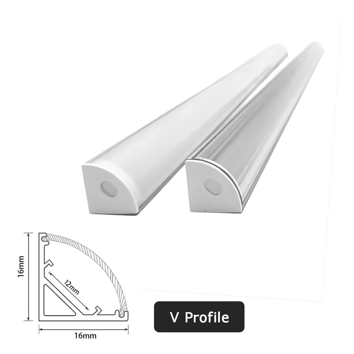 2-30 Sets LED Aluminum Profile 12mm Corner, LED Channel V Shape Housing 90 Degree Triangle Mikly Corner Lamp for 12V DIY Strip