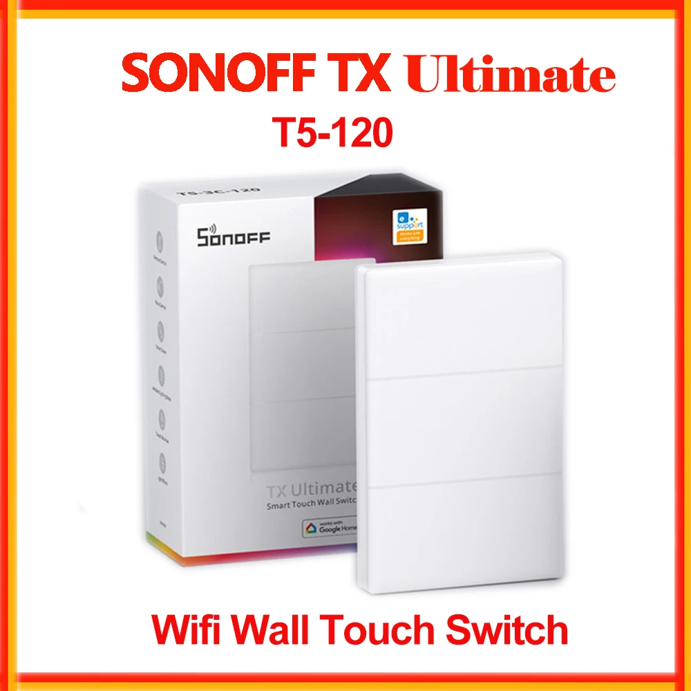 Sonoff TX T0 US EU 1 2 3 Gang Smart Wifi Switch Smart Home Remote Control Wall Touch Light Switch Works with Alexa Google Home