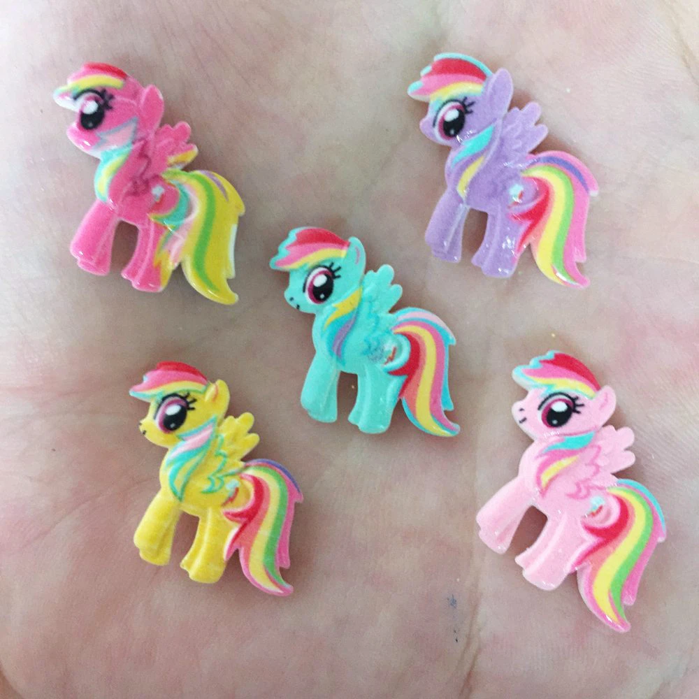 10PCS Resin Hand-paint Cute Horse Flatback Stone Child Scrapbook Buttons Crafts R73