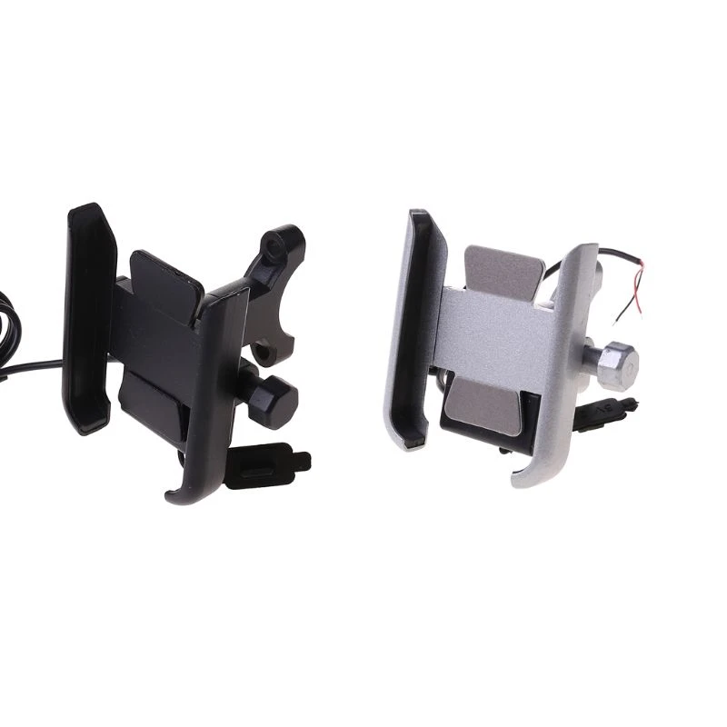 12V  Aluminum Alloy Motorcycle Smart Phone Mount Holder Stand with USB Charger for iPhone Xiaomi Samsung 4-6.5inch Cellphone