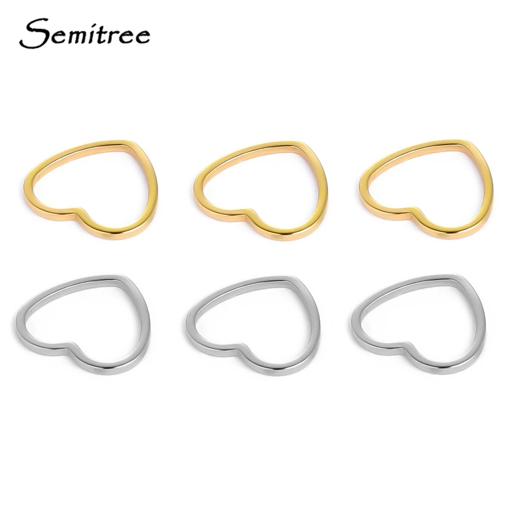 Semitree 20pcs 12mm Heart Charms Stainless Steel  Bracelet Connectors Earrings Findings DIY Jewelry Making Handmade Accessories