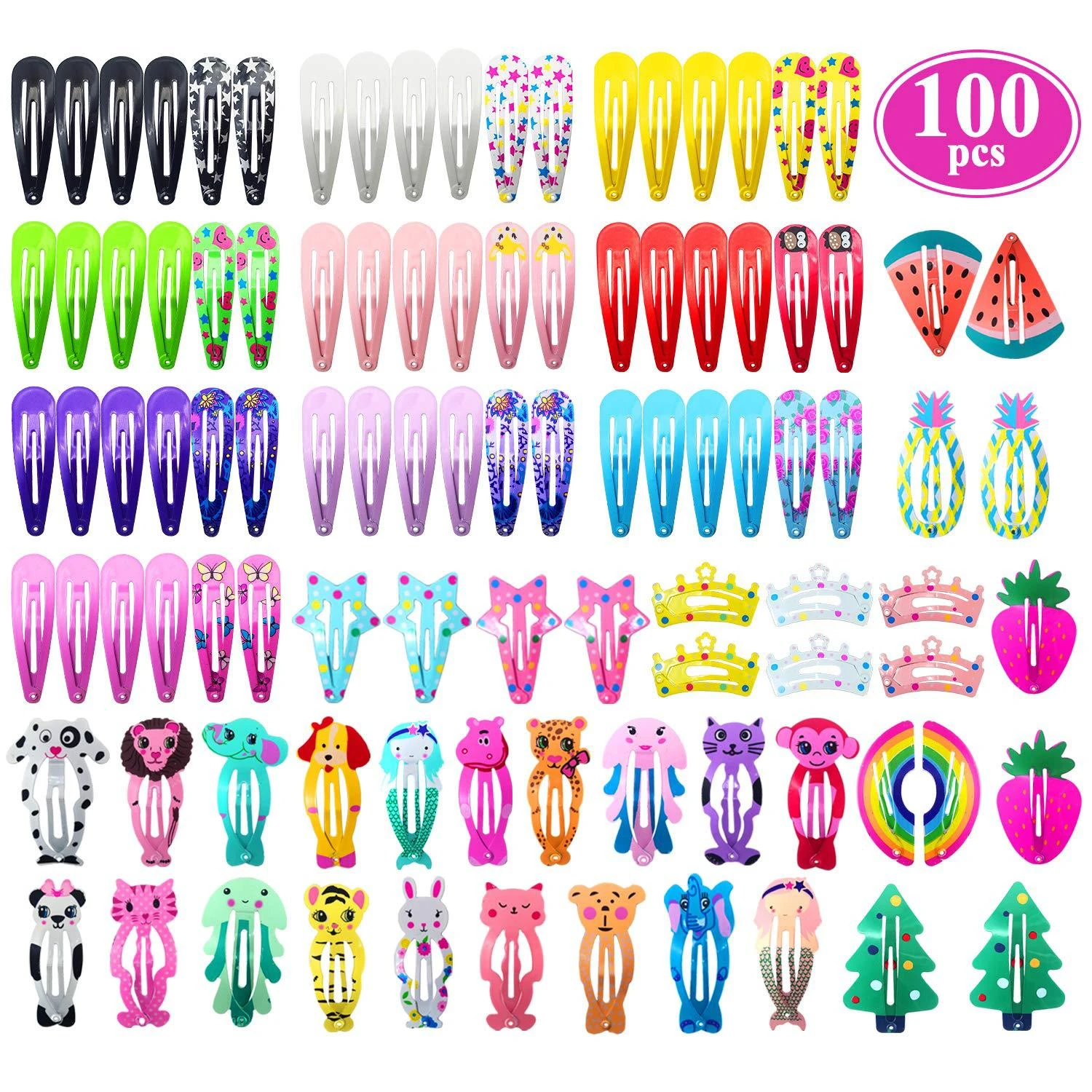 6/25/60/100pcs Mix Color Different Fruits Prints Random Hairgrip Clip Hairpins Hair Clips for Children Girls Accessories YB003