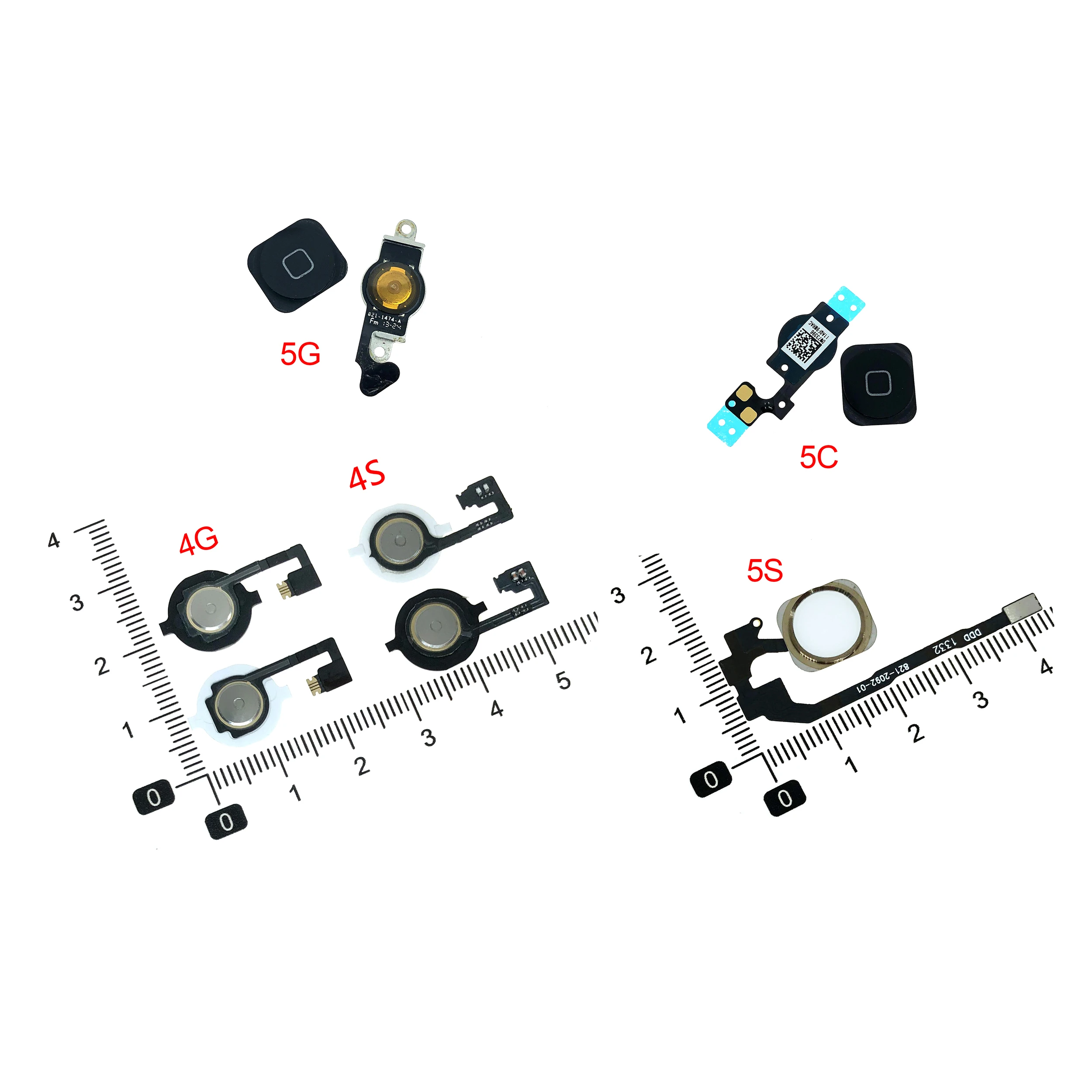 high quality Home Button Assembly Flex Cable Sensor Ribbon Complete Parts For iPhone 4 4S