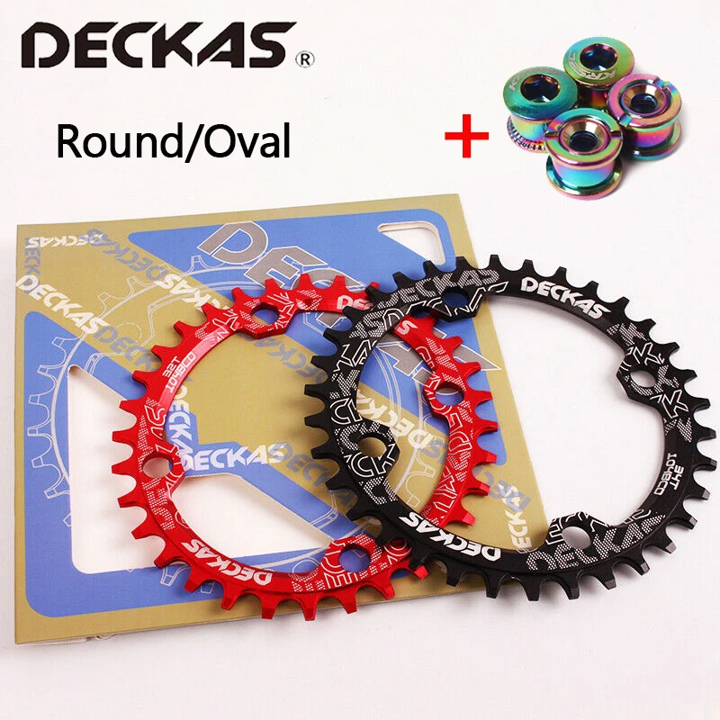 DECKAS 104bcd Chainring MTB Bike Chain ring Narrow Wide Round Chainwheel 32/34/36/38T Single Speed Bicycle Chainwheel