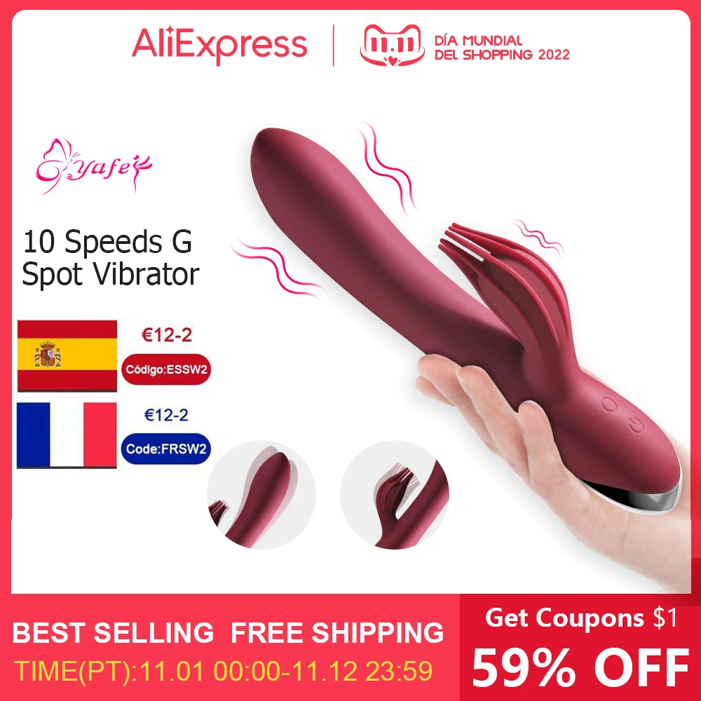 10 Speed G pot Vibrator USB Rechargeable Powerful Dildo Rabbit Vibrator for Women Clitoris stimulation Massage Adult sex toys
