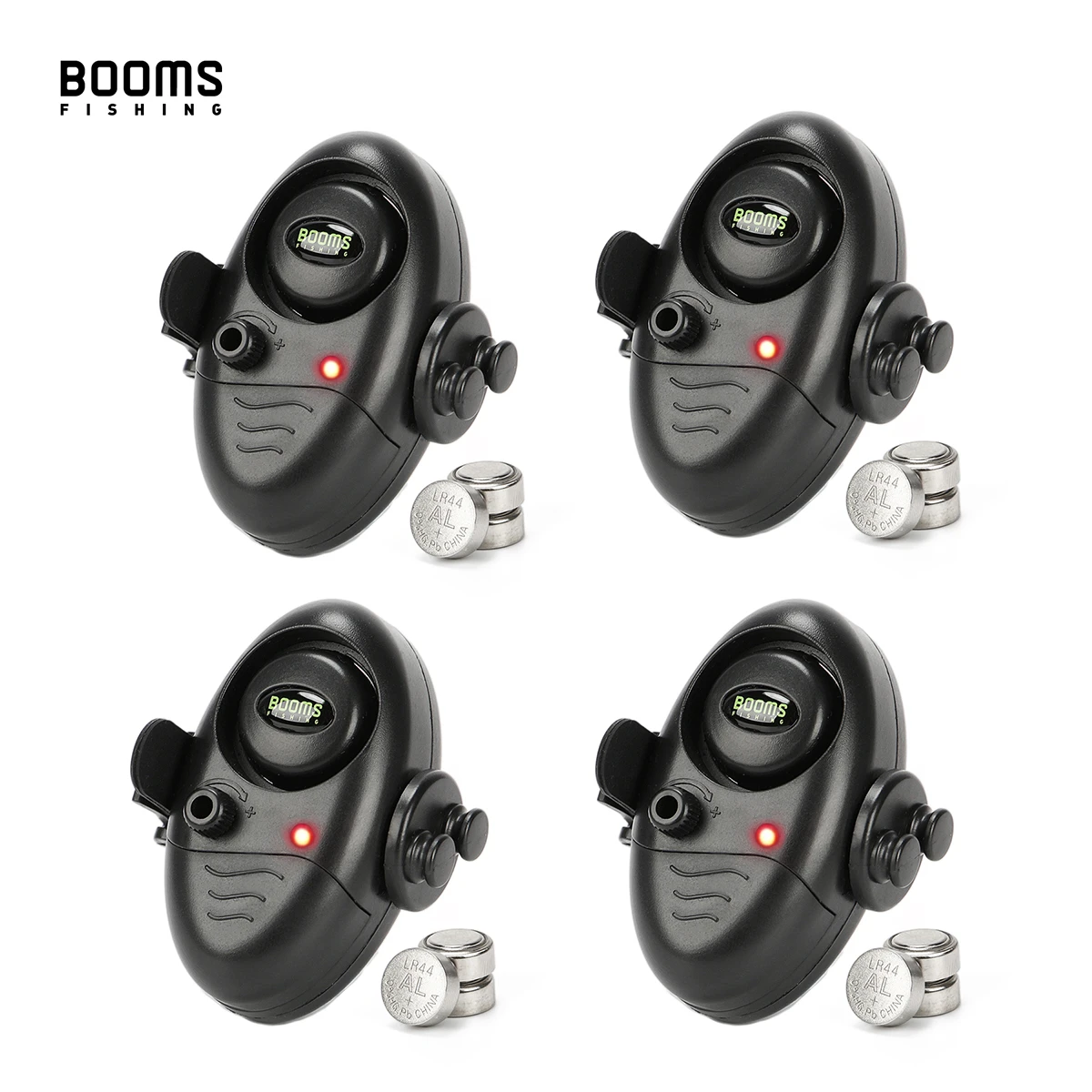 Booms Fishing E02 Bite Alarm Fishing Signalizator Carp Fish Indicator with LED / Sounds Battery Include 4 sets