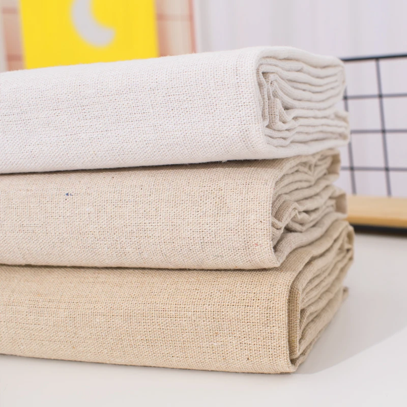 50x155cm Raw Cloth Faux Linen Cotton Fabric Rough Solid Linen Fabric DIY Sewing Storage Bag And Pillow Case Background Fabric