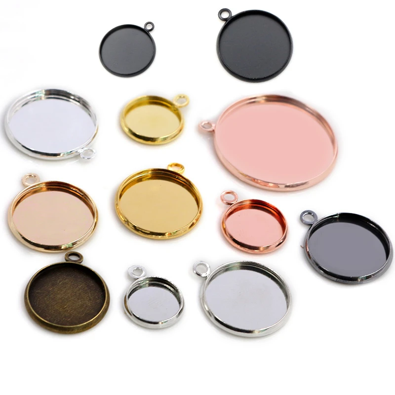 8 10 12 14 16 18 20 25 mm Round Cabochon Base Tray Bezels Blank Setting Supplies For Jewelry Making Findings Bracelet Pendant