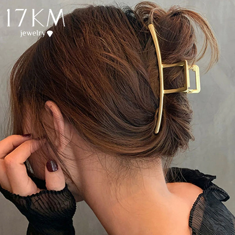 Women Fashion Simple Gold Hair Claw Retro Hair Clips Barrette Headband Hairpin Hair Crab 2021 Trend Hair Accessories