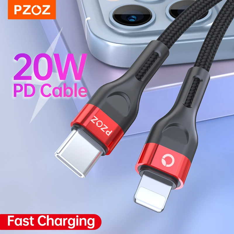PZOZ 20W PD USB C Cable Fast Charging For iPhone 13 12 11 Pro Max Xs X iPad 2021 Mini air Macbook Charger Wire Code Type C Cable