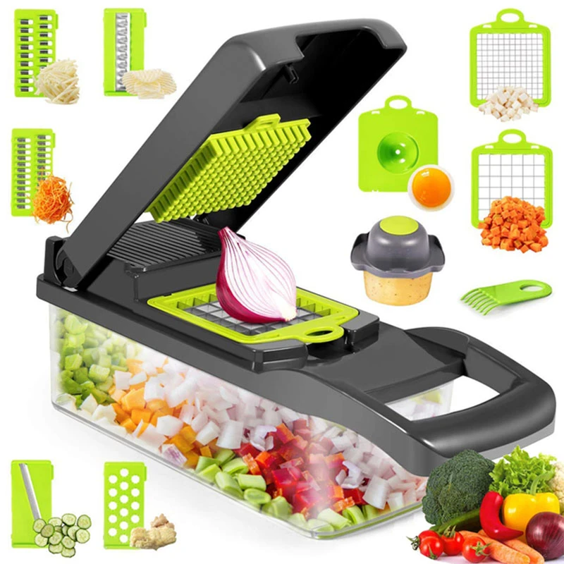 Multifunctional Vegetable Cutter Shredders Slicer With Basket Fruit Potato Chopper Carrot Grater Slicer Mandoline For Kitchen