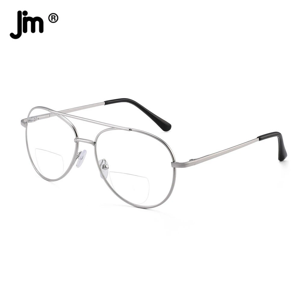 JM Vintage Bifocal Reading Sun Glasses Reader Spring Hinge Men Women Retro Pilot Sun Reading Glasses