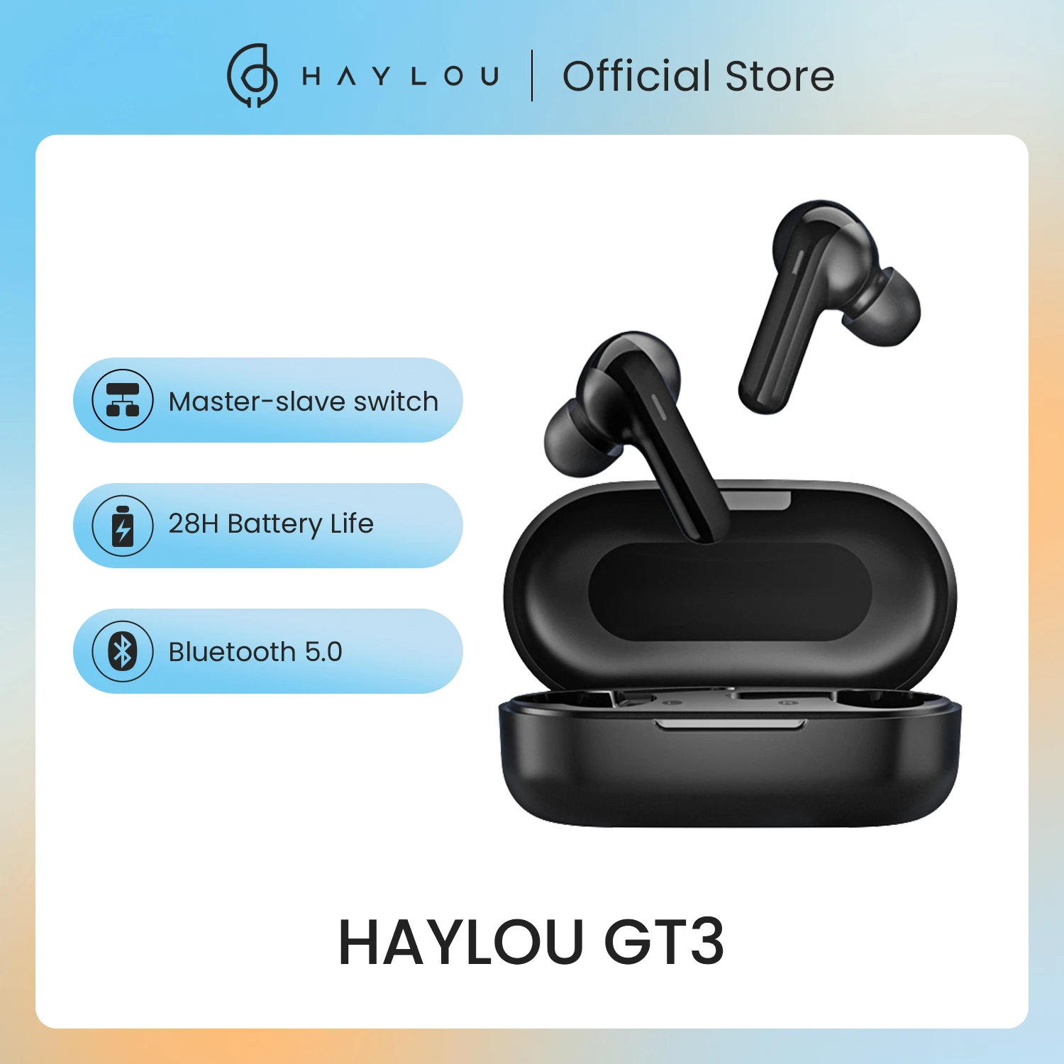 DSP Noise Reduction Haylou GT3 Bluetooth 5.0 Earphones,28hours Music Time Smart Touch Control Wireless Game Headphones