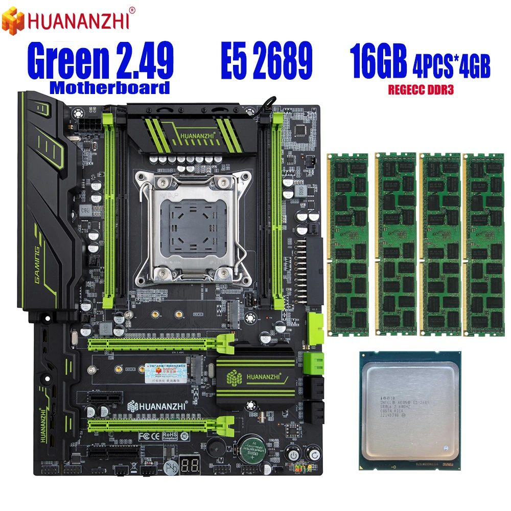 HUANANZHI X79 motherboard set with Xeon E5 2689 4x4GB=16GB 10600R 1333MHZ DDR3 ECC REG memory X79 motherboard set