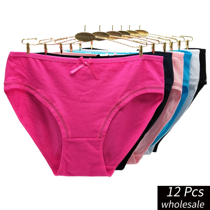 wholesale1-10 pcs/lot 2XL/10XL/4XL Big yards  Solid color cotton Women's underwear large size lady briefs mommy pants 89366
