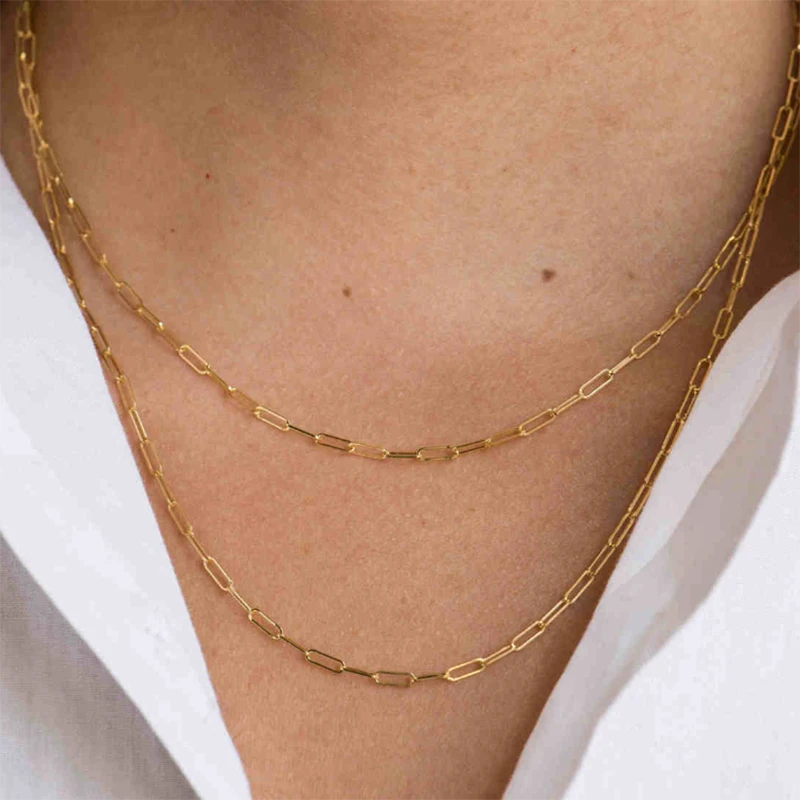 14K Gold Filled Necklace Handmade Gold Choker Boho Chain Collier Femme Kolye Collares Women Jewelry Necklace for Women