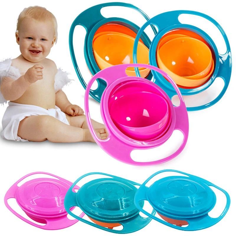 Creative 360 Rotate Spill-Proof Universal Gyro Bowl Baby Food Dinnerware Kids Eating Training  Bowls Feeding Learning Dishes