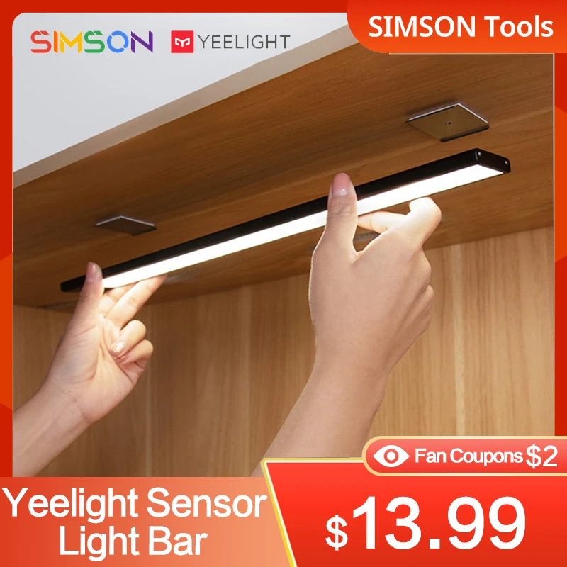 New YEELIGHT Sensor Night Light LED Smart Human Motion Induction Light Bar Rechargeable Cabinet Corridor Wall Lamps Cabinet Lamp