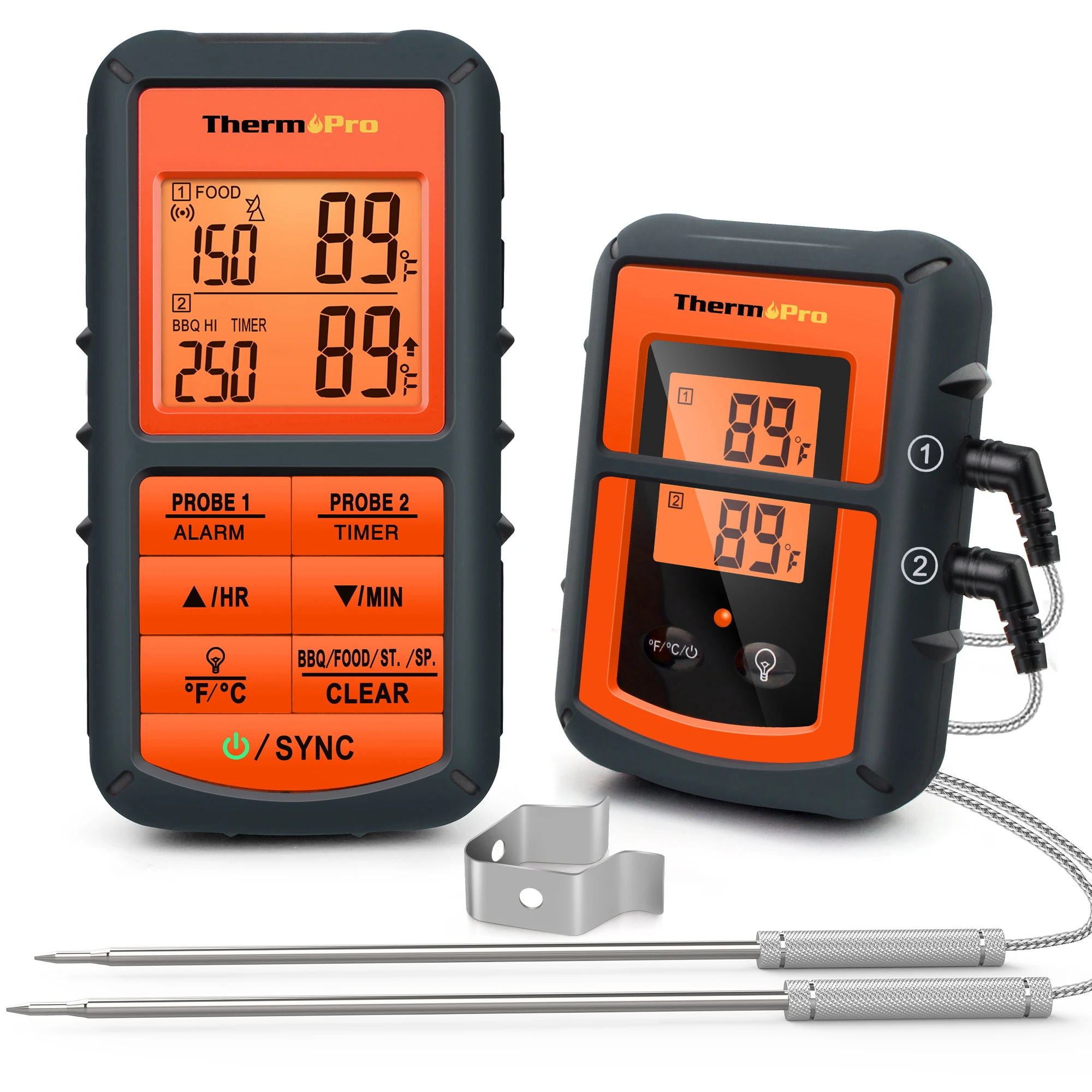 ThermoPro TP-08C 150M Remote Wireless Food Kitchen Thermometer Dual Probe For BBQ, Smoker, Grill, Oven, Meat With Timer