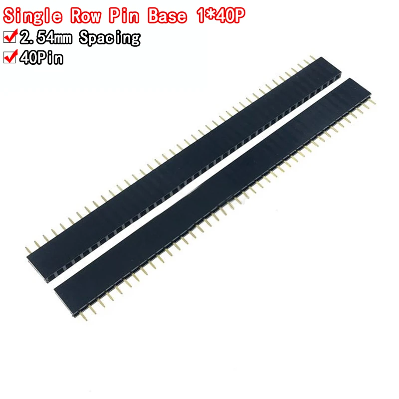 10PCS 2.54mm 40 Pin Stright Female Single Row Pin Header Strip PCB Connector