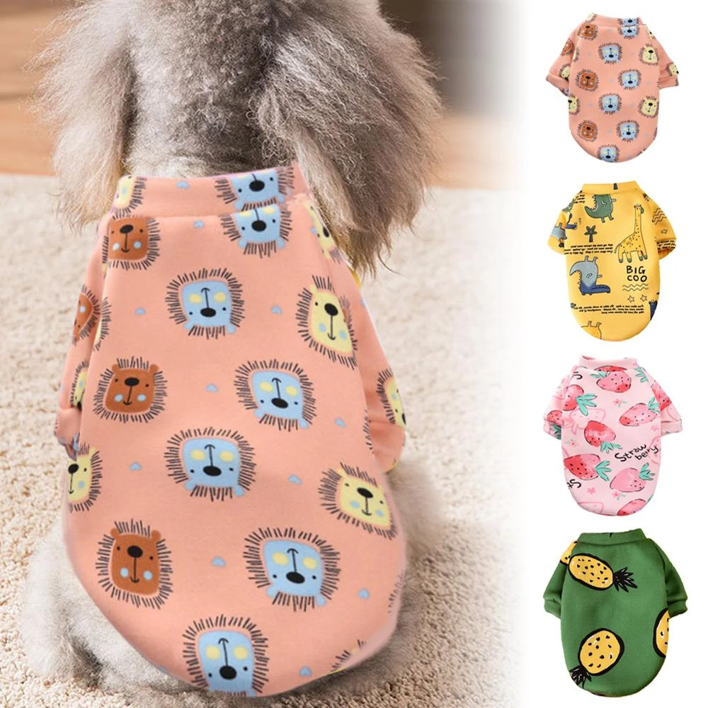 Print Small Dog Hoodie Coat Winter Warm Pet Clothes for Chihuahua Shih Tzu Sweatshirt Puppy Cat Pullover Dogs Pets Clothing