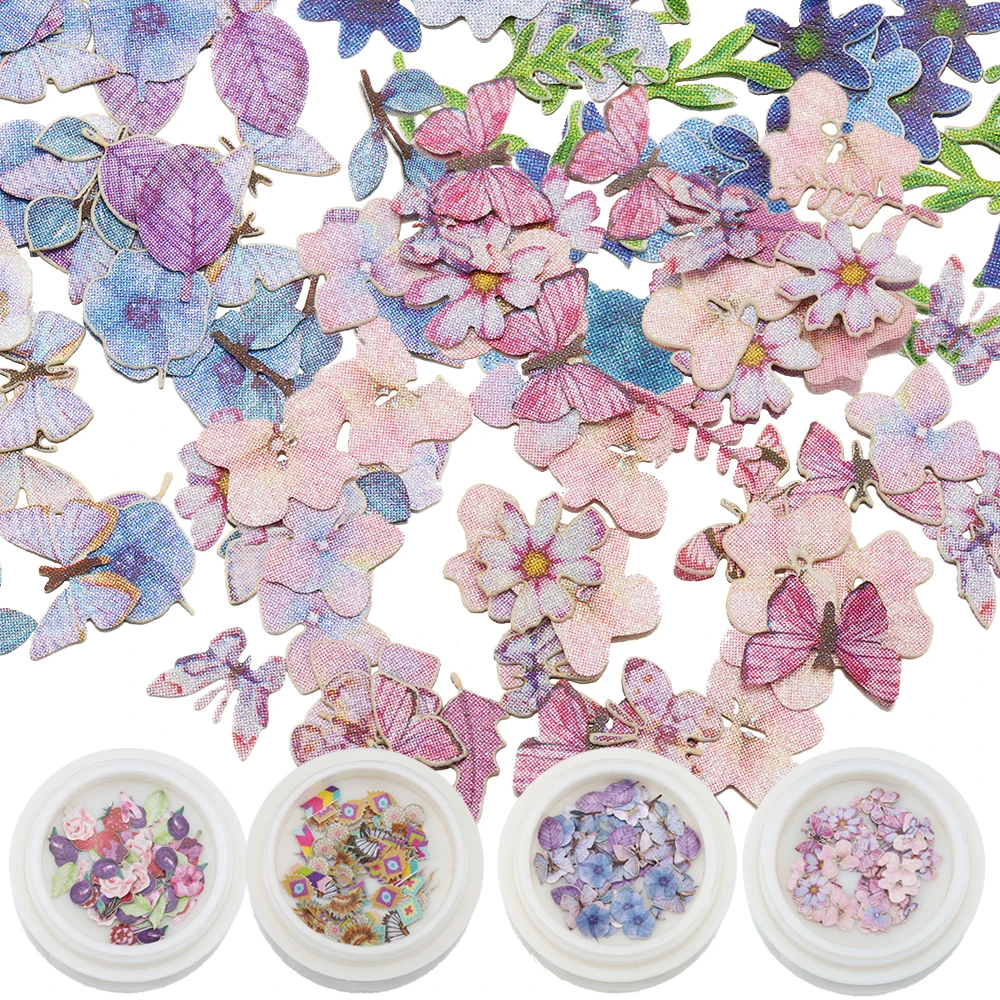 1box Small Wood Pulp Flowers Chips Epoxy Resin Mold Filling UV Resin Decorative Paper Flower Jewelry Making Nail Art Craft DIY