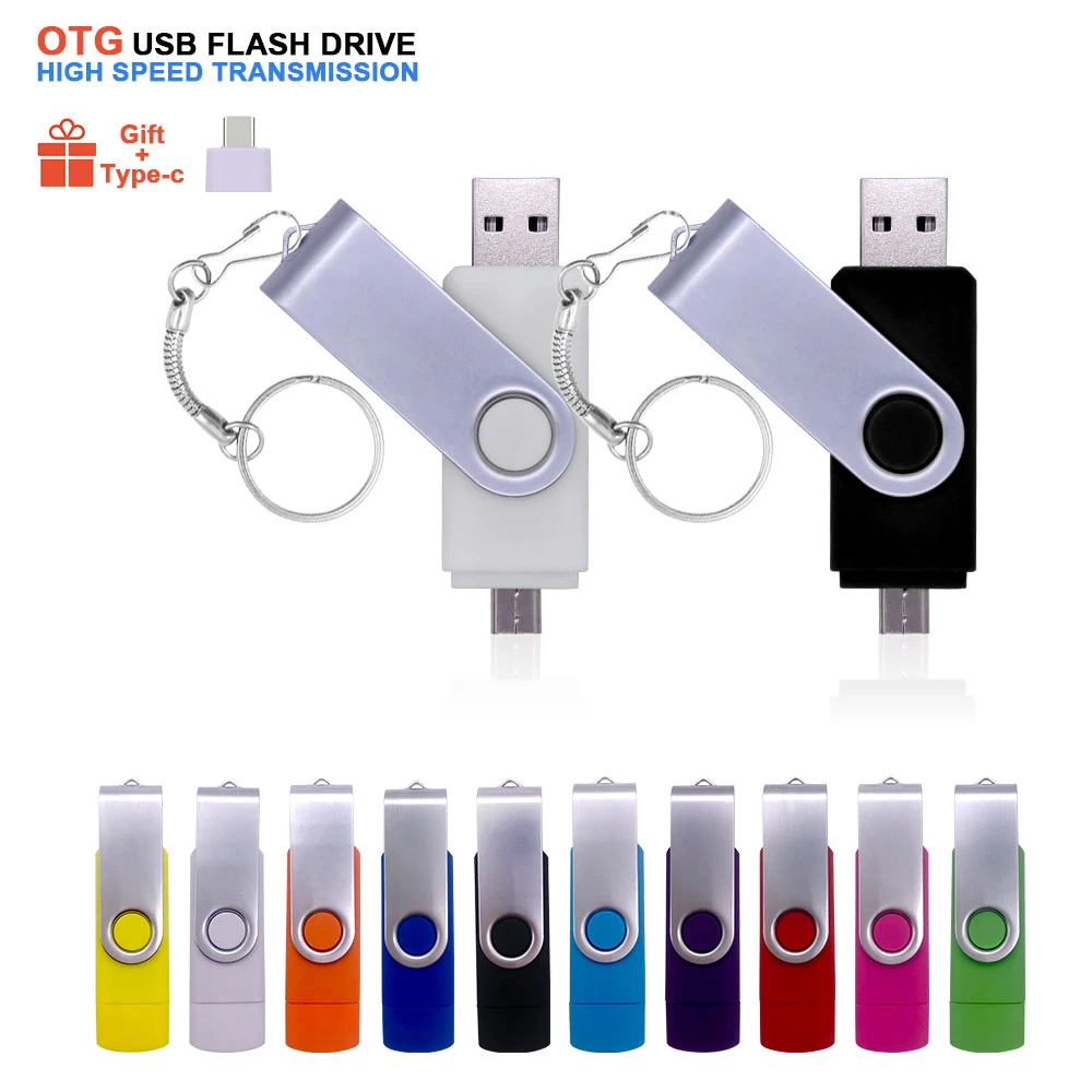 Metal Waterproof Pen Drive 2 In 1 OTG 2.0 Pendrive 64GB High Quality Type C Usb Flash Drive 4GB 8GB 16GB 32GB Usb Stick