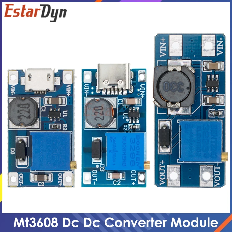 MT3608 DC-DC Step Up Converter Booster Power Supply Module Boost Step-up Board MAX output 28V 2A for arduino diy kit