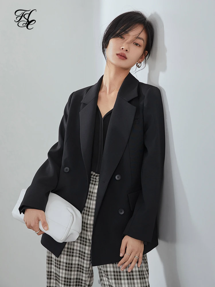 FANSILANEN Office Ladies Casual White Blazer Women Spring Black Oversized Blazer Jacket Female Elegant Business Short Green Coat