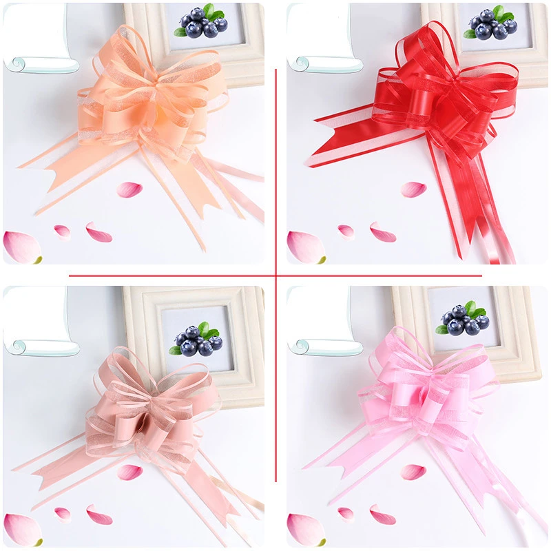 20PCS Beautiful Pull Bow Ribbon Gift Packing flower bow Bowknot Party Wedding Car Room Decoration Party DIY Festive Suppy