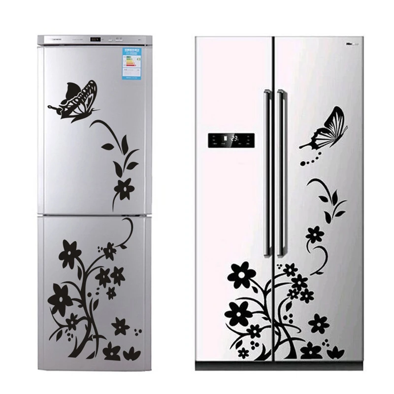 High Quality Creative Refrigerator Black Wall Sticker Butterfly Pattern Wall Stickers Home Decoration Kitchen Home Wallpaper New